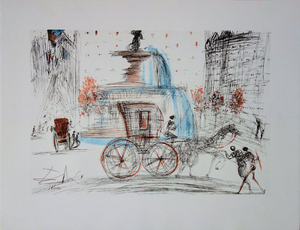 Salvador Dali, New York City, Plaza, Lithograph