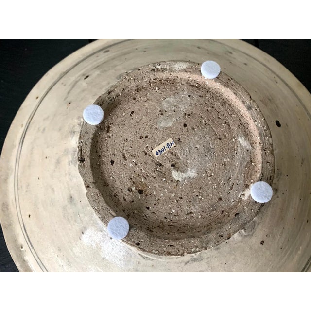 Beige Antique Southeast Asian Ceramic Fish Bowl Thailand Sukhothai Period For Sale - Image 8 of 10