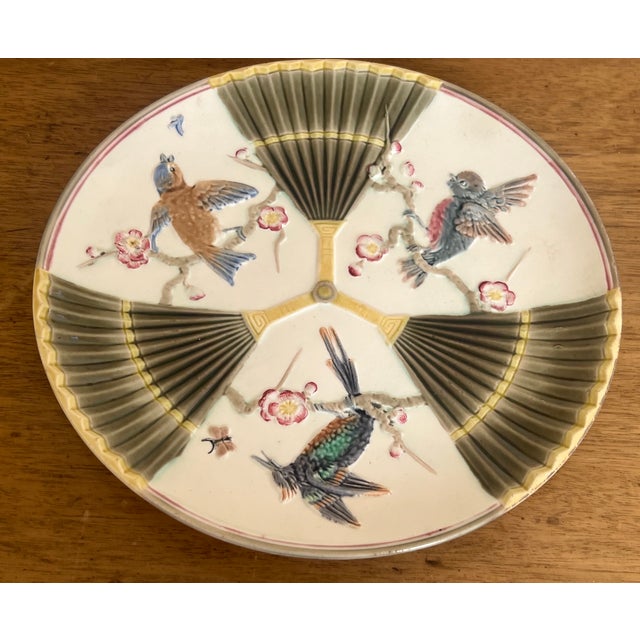 English Wedgwood Bird & Fan Plate, C. 1870's For Sale - Image 3 of 10
