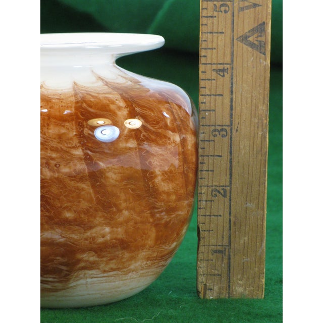 1970s 1970s Art Glass Vase Micheal Nourot Cased Rust Color For Sale - Image 5 of 8