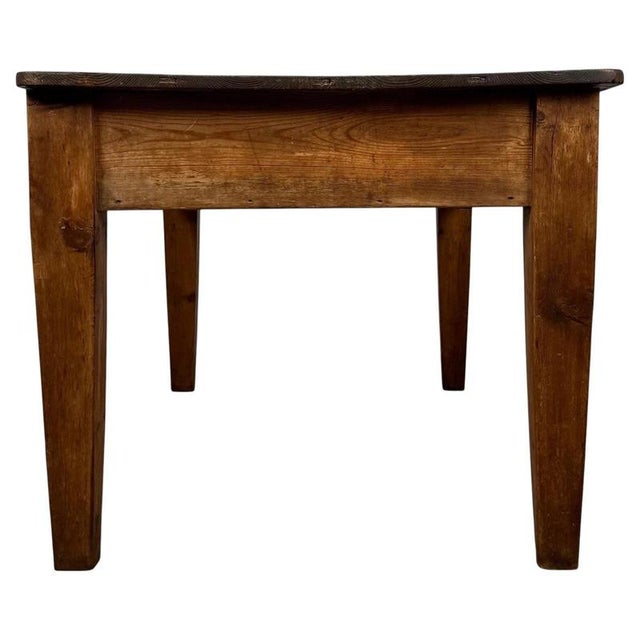 Large 19th Century Antique English Pine Farmhouse Writing Table For Sale - Image 6 of 12