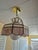 Art Nouveau Late 20th Century Pink and White Slag Glass Hanging Pendant Light For Sale - Image 3 of 5