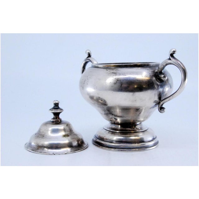 Silver Sugar Bowl with Handles and Applications For Sale - Image 4 of 10