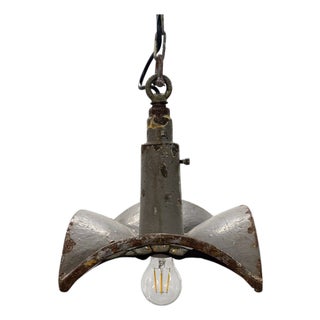 Vintage Industrial Mirrored Pendant Light by Esla, 1920s For Sale