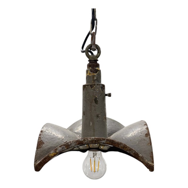Vintage Industrial Mirrored Pendant Light by Esla, 1920s For Sale