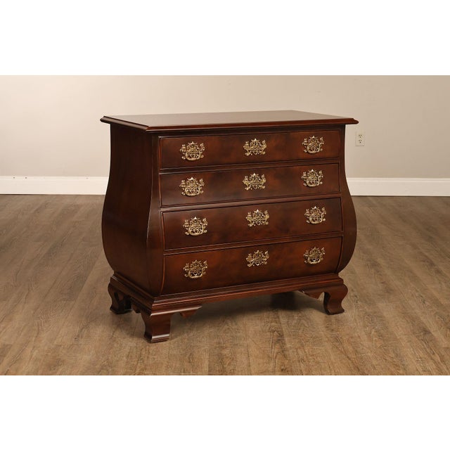 Henredon Henredon Chinese Chippendale Style Pair of Mahogany Bombe Chests For Sale - Image 4 of 18