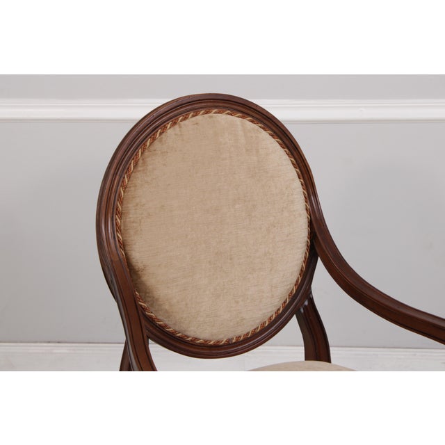 Brown Pair of Cr Laine French Louis XVI Open Arm Chairs For Sale - Image 8 of 16