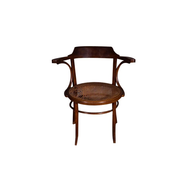 Desk Chair with Vienna Straw Seat from Thonet For Sale