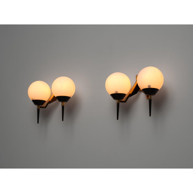 Black Mid-Century Modern Italian Wall Sconces from Stilnovo, 1950s, Set of 2 For Sale - Image 8 of 8