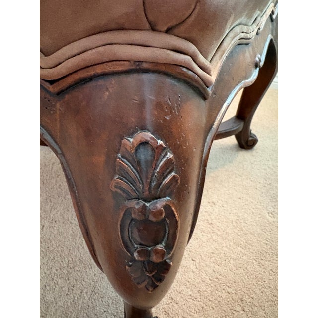 Henredon Pair of Henredon French Provincial Accent Chairs | Louis XV Style | Carved Hardwood For Sale - Image 4 of 12