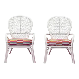 2 Vintage Typhoon Fan Back Rattan Chairs