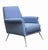 Mid-Century Modern Light Blue Fabric Armchair with Brass Feet, Italy, 1960s For Sale - Image 3 of 7