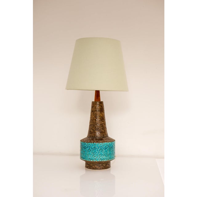 Bitossi Pottery Lamp in Rimini Blue Ceramic by Aldo Londi, Italy, 1970s For Sale - Image 9 of 18