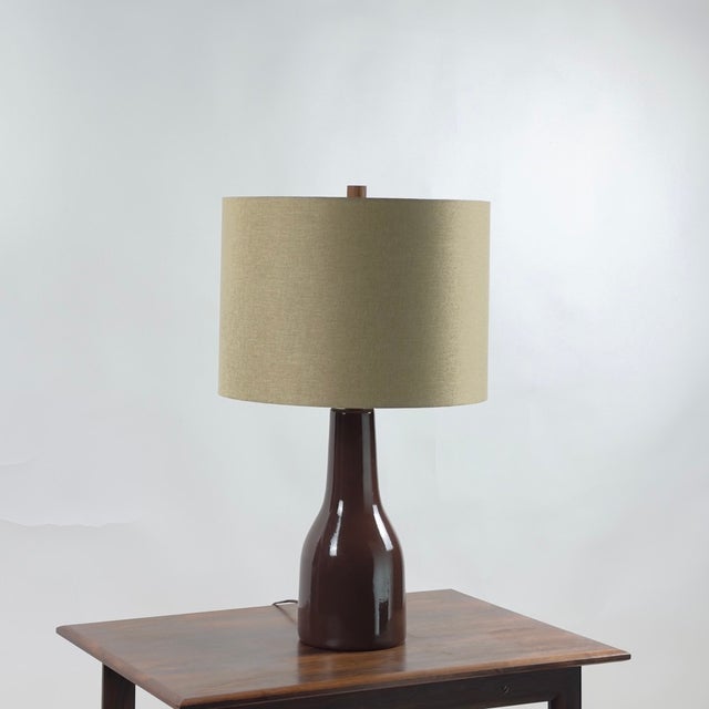 1960s Large Burgundy Ceramic Lamp by Jane and Gordon Martz for Marshall Studios For Sale - Image 9 of 10