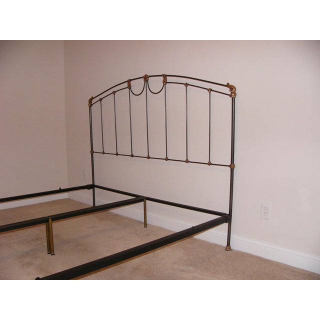 King-sized bed by Brass Beds of Virginia, (now Worthen Custom Iron & Brass Furniture of Richmond, VA). Scallop (149)...