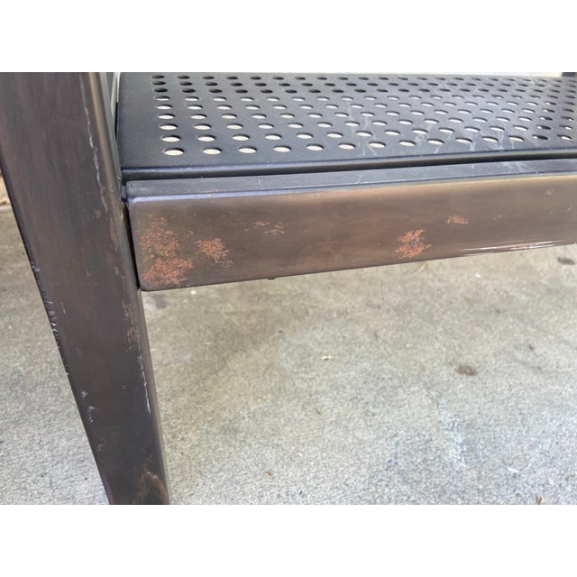 Restoration Hardware French Factory Industrial Metal Desk With Patina For Sale In Sacramento - Image 6 of 12