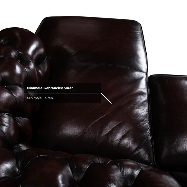 Vintage Chesterfield Leather Reddish Brown Chestnut Corner Sofa For Sale - Image 10 of 15