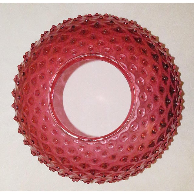 FREE SHIPPING ANYWHERE IN THE CONTINENTAL US! This is an antique hobnail hanging lamp shade. Cranberry red. Sometimes...