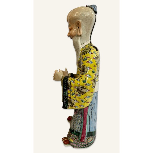 Ceramic Mid 19th Century Chinese Porcelain Statuette of One of the Eight Vine Chinese Immortals For Sale - Image 7 of 10