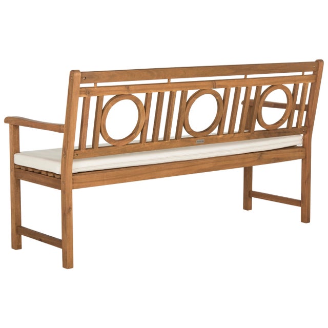 Modern Modern 3 Seat Bench in Natural & Beige For Sale - Image 3 of 7