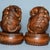 Pair of Carved Boxwood Guardian Lions – 3" Foo Dog Figures With Pedestals For Sale - Image 4 of 9
