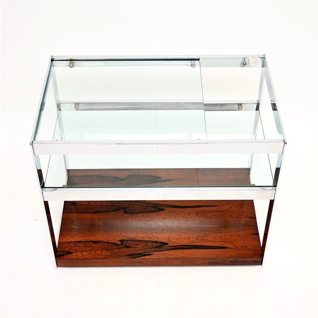 Wood Vintage Chrome Drinks Trolley from Merrow Associates, 1960 For Sale - Image 7 of 11