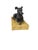 Gorgeous vintage Chelsea House Mount Royal Italian greyhound figure featuring a matte black porcelain dog atop a faux...