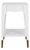 Matthew Izzo Home Patti Glossy White Lacquer One Drawer Side Table With Antique Brass Foot Caps For Sale