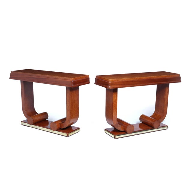 Art Deco French Console Tables in Amboyna, 1925, Set of 2 For Sale - Image 17 of 17