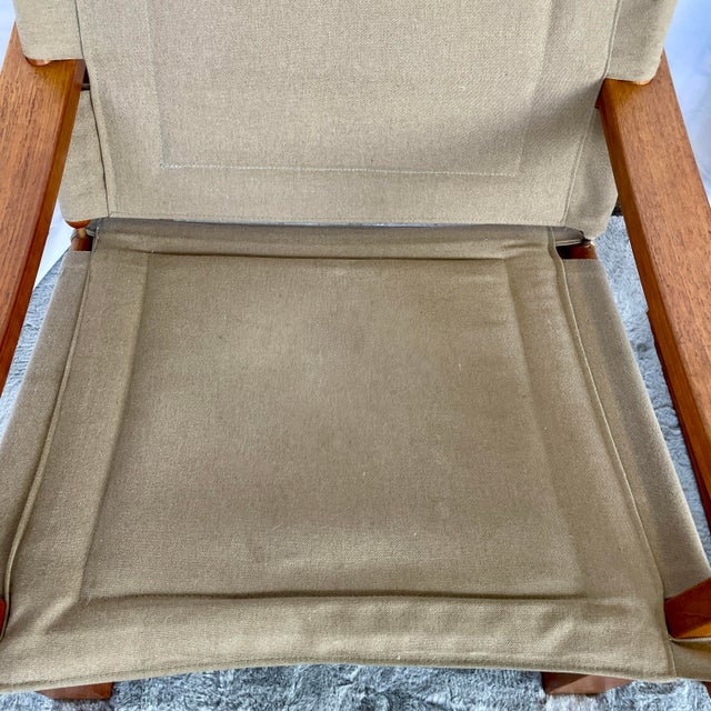 Brown Mid 20th Century Pair Safari Chairs Style of Borge Jensen for Mobelfabrik For Sale - Image 8 of 12