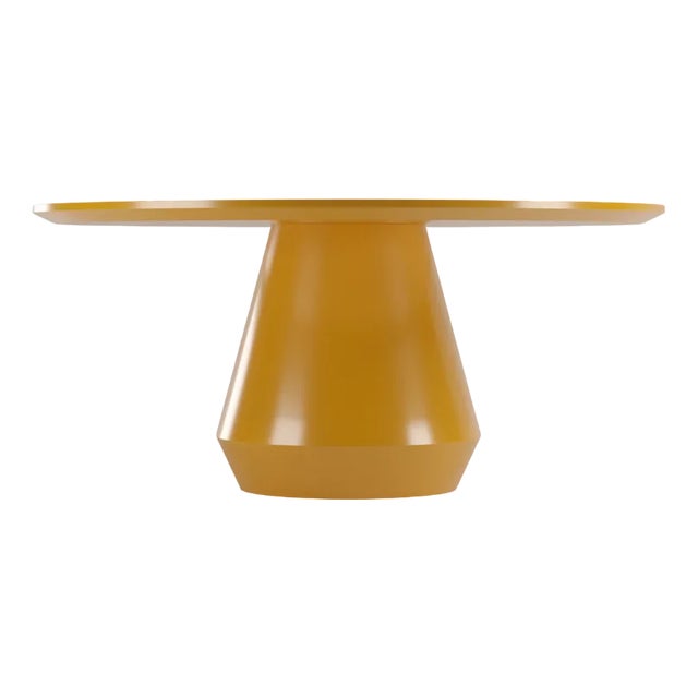 Modern Charlotte Dining Table in Lacquer in Yellow by Collector For Sale