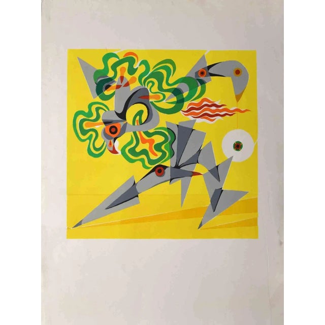 Abstract Composition is an original lithograph realized by Leo Guida in the 1970s. Good condition. Not signed. Leo Guida...