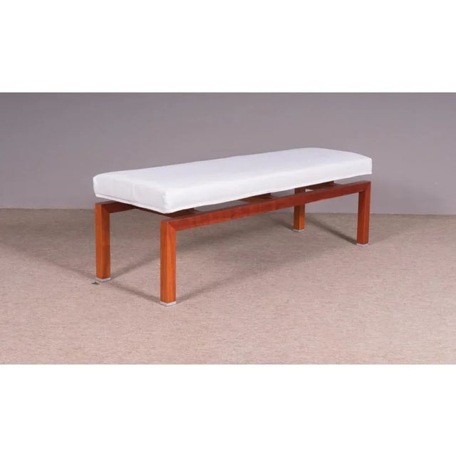 Vintage Cherry Wood Bench For Sale - Image 4 of 7