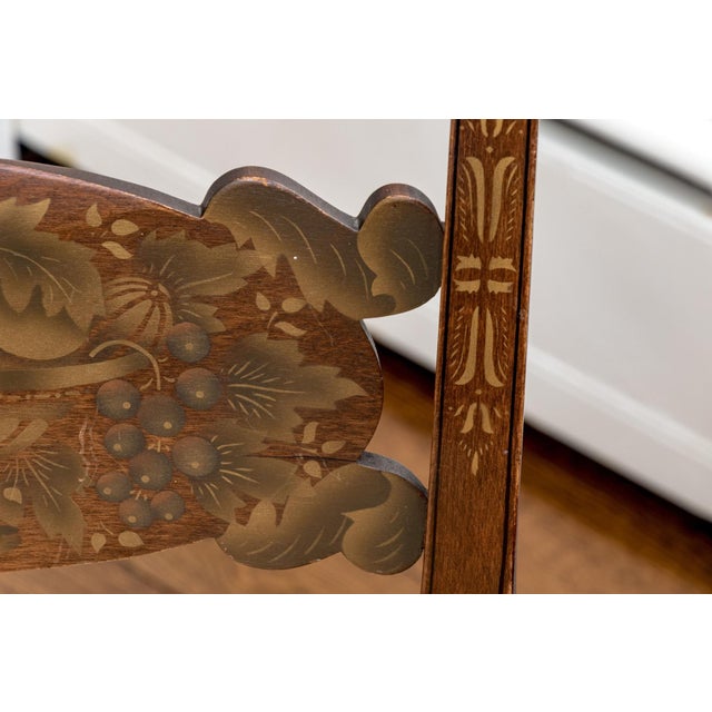 Early 20th Century 1920s–1930s L. Hitchcock Stenciled Side Chair With Rush Seat For Sale - Image 5 of 7