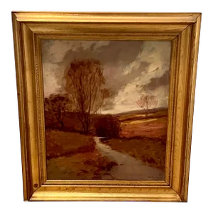 Early 20th Century Signed American Impressionist Landscape Oil Painting by G. W. Robinson