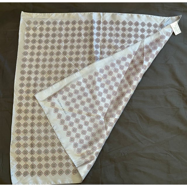 Gray Laura Ashley Designer Silk Scarf For Sale - Image 8 of 11