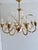 Italian Masca White Tole and Gilt Metal 8-Light Chandelier, 1970s For Sale - Image 9 of 18