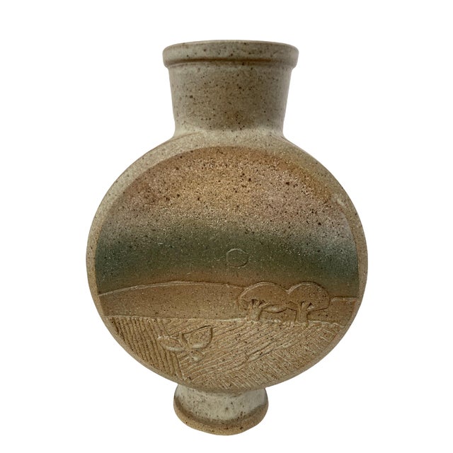 Ceramic Mid-Century Earth-Toned Ceramic Vase For Sale - Image 7 of 7