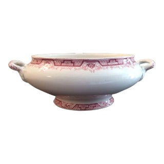 Antique Saint Amand & Hamage Nord-Maroc Design French Ironstone Large Tureen For Sale