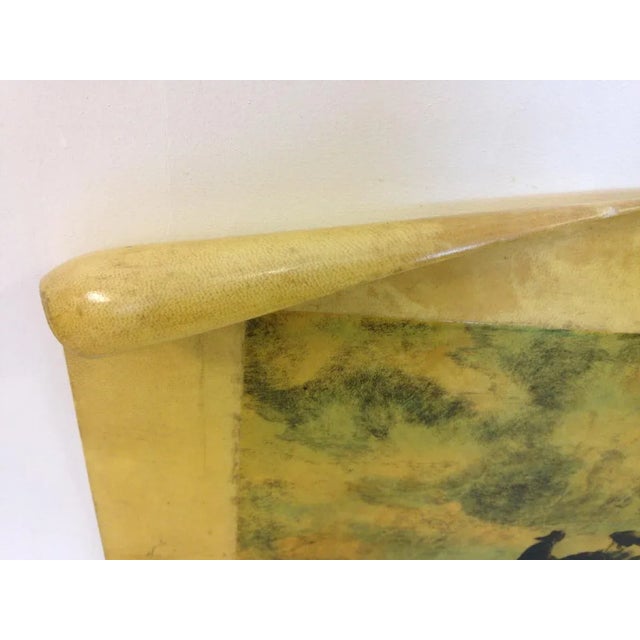 1950s Mid-Century Italian Lacquered Parchment Wall Plaque For Sale - Image 5 of 8