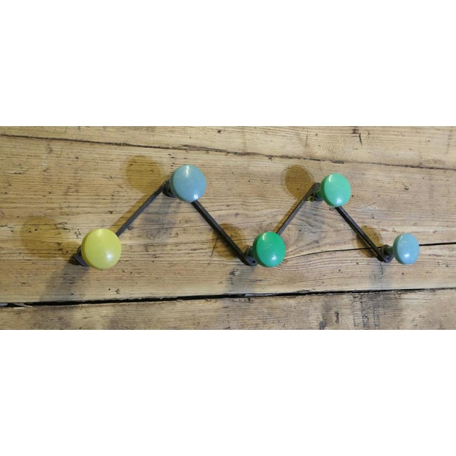French Wall Coat Hook Rack, 1950s For Sale - Image 6 of 7