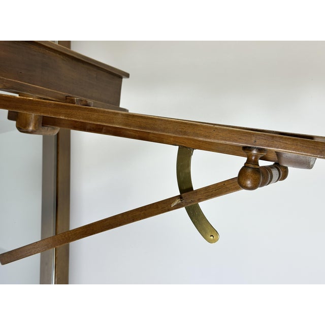 Walnut Easel with Swan Neck Decoration, 1970s For Sale - Image 12 of 15