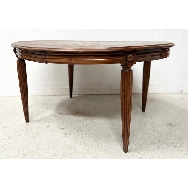 1930s Art Deco Table and Chairs in Walnut, 1930s, Set of 7 For Sale - Image 5 of 18