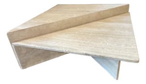 1970s Vintage Italian Up and Up Travertine Coffee Table