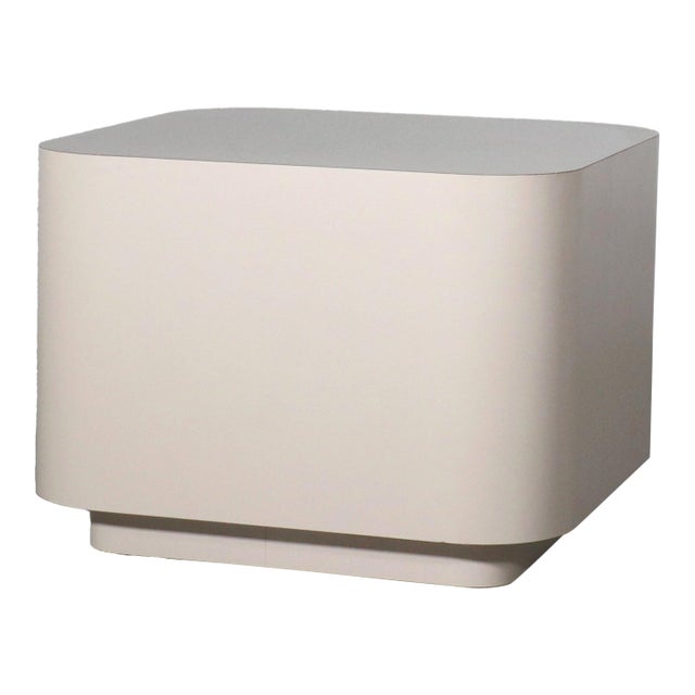 Karl Springer Modernist Laminate Plinth Base Table For Sale