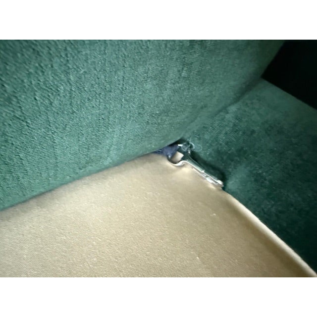 1990s Pair of Vintage Large Scale David Sutherland Slipper Chairs W/ Down Cushions Newly Upholstered in Forest Green Velvet For Sale - Image 10 of 10