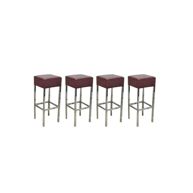 Vintage Chrome Bar Stools, 1970s, Set of 4 For Sale