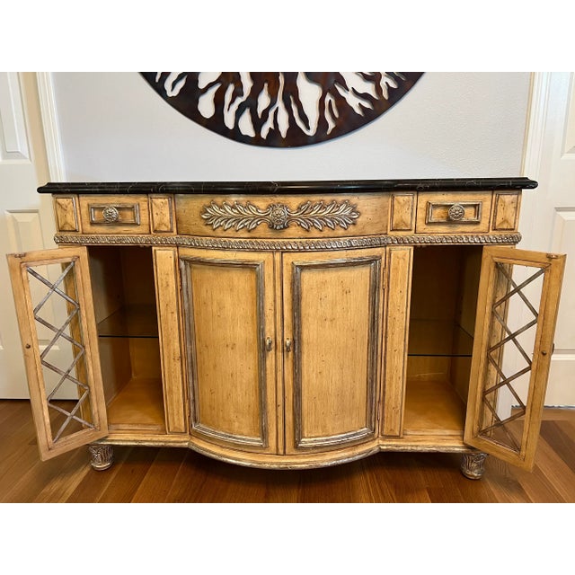 Marble Top Sideboard/Credenza/Hall Table - Century Furniture: Gorgeous credenza with beautiful polished black marble top...