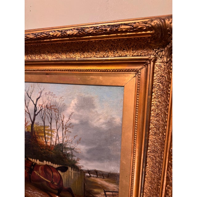 English Hunting Oil on Canvas For Sale - Image 4 of 10