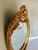 Glass Italian Oval Wall Mirror – Gold Leaf Frame With Flowers For Sale - Image 7 of 9